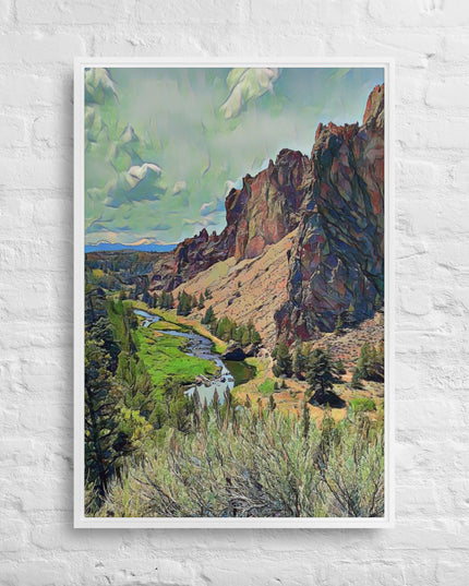 Smith Rock - Digital Art - Framed canvas