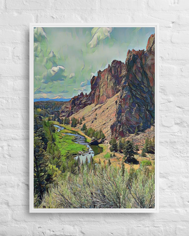 Smith Rock - Digital Art - Framed canvas