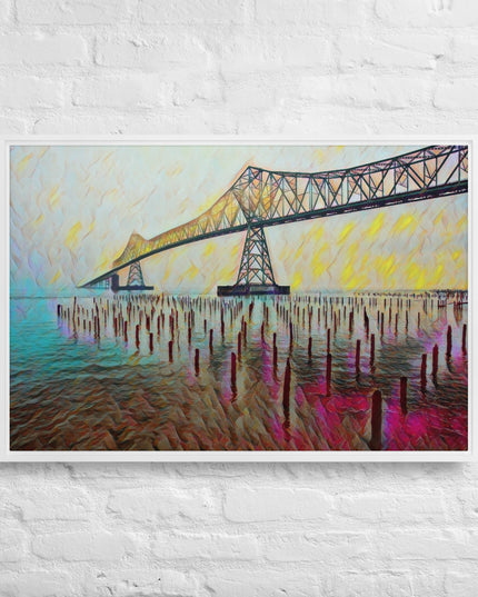 Astoria Bridge - Digital Art - Framed canvas