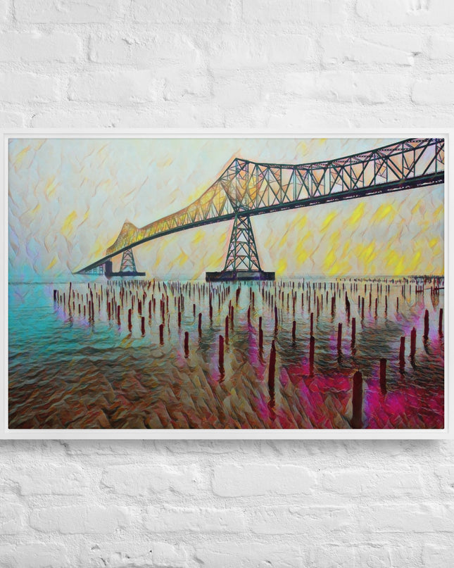 Astoria Bridge - Digital Art - Framed canvas