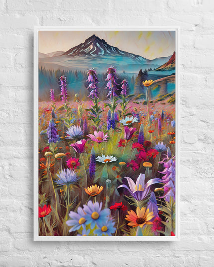 Oregon Wildflowers - Digital Art - Framed canvas