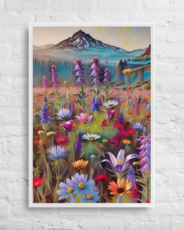 Oregon Wildflowers - Digital Art - Framed canvas