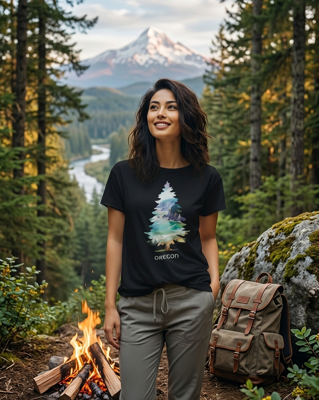 OREGON COASTAL TREE - COMFORT COLORS- Unisex garment-dyed heavyweight t-shirt