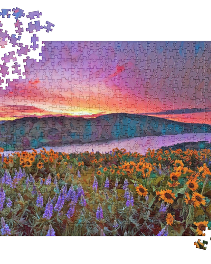 Columbia River Gorge - Wildflowers - Digital Art - Jigsaw puzzle