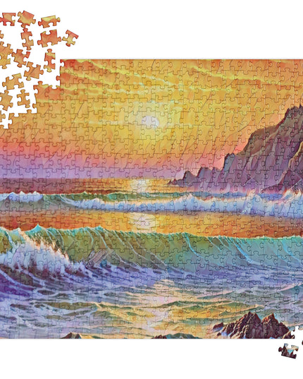 Oregon Coast Sunset - Digital Art - Jigsaw puzzle