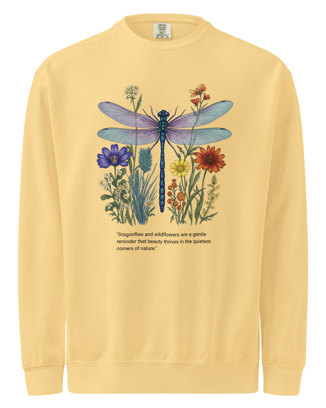 ragonflies and Wildflowers - Comfort Colors - garment-dyed sweatshirt