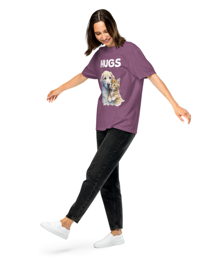 HUGS - Dog & Kitten - Comfort Color - Unisex garment-dyed heavyweight t-shirt