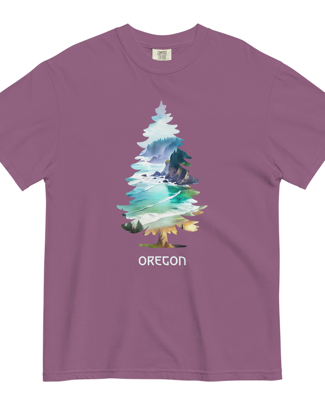 OREGON COASTAL TREE - COMFORT COLORS- Unisex garment-dyed heavyweight t-shirt