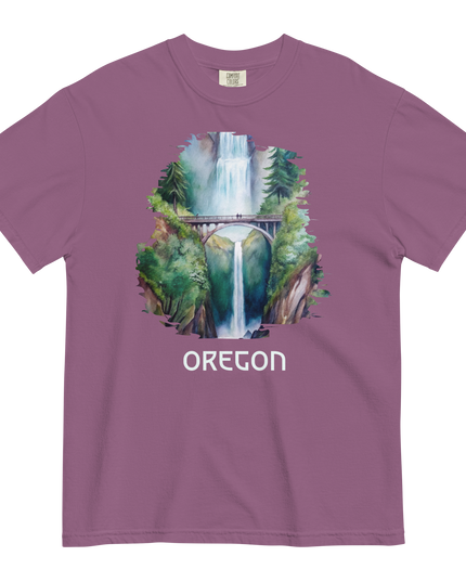 OREGON - MULTNOMAH FALLS - COMFORT COLORS - Unisex garment-dyed heavyweight t-shirt