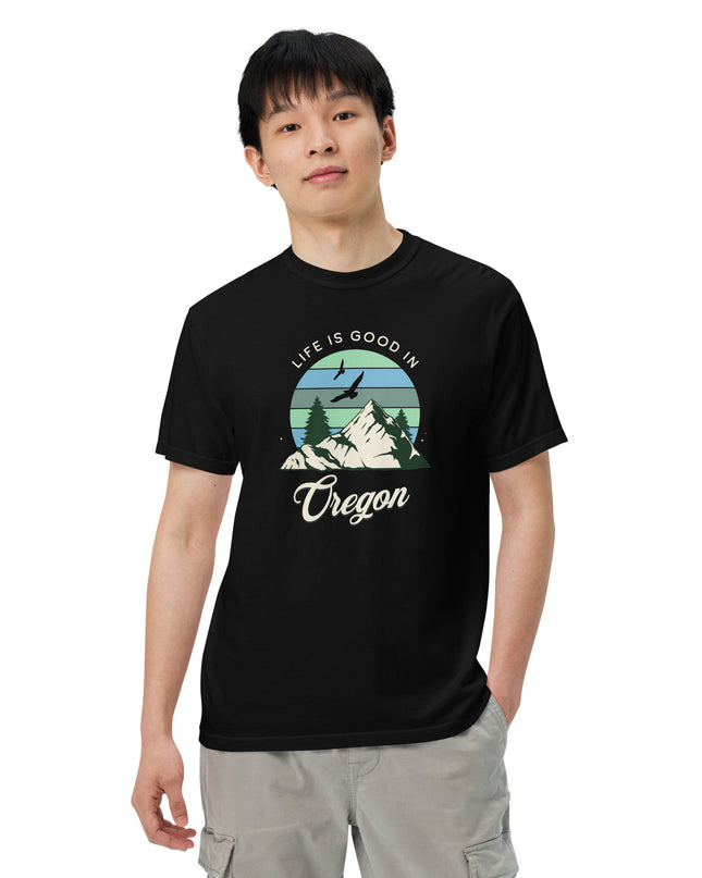 Life is Good in Oregon - Unisex garment-dyed heavyweight t-shirt