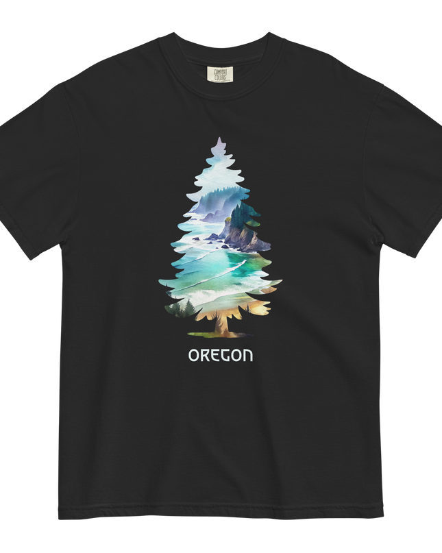 OREGON COASTAL TREE - COMFORT COLORS- Unisex garment-dyed heavyweight t-shirt