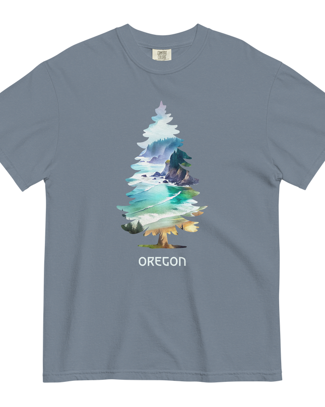 OREGON COASTAL TREE - COMFORT COLORS- Unisex garment-dyed heavyweight t-shirt