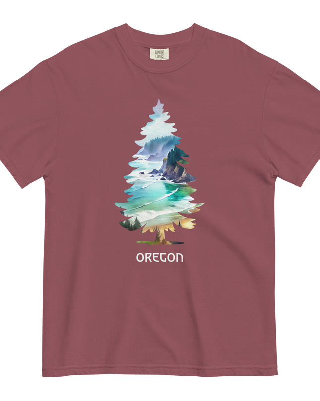 OREGON COASTAL TREE - COMFORT COLORS- Unisex garment-dyed heavyweight t-shirt