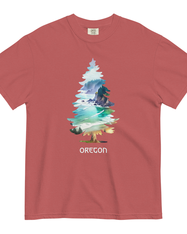 OREGON COASTAL TREE - COMFORT COLORS- Unisex garment-dyed heavyweight t-shirt