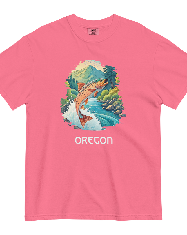 OREGON FISHING - COMFORT COLORS - Unisex garment-dyed heavyweight t-shirt