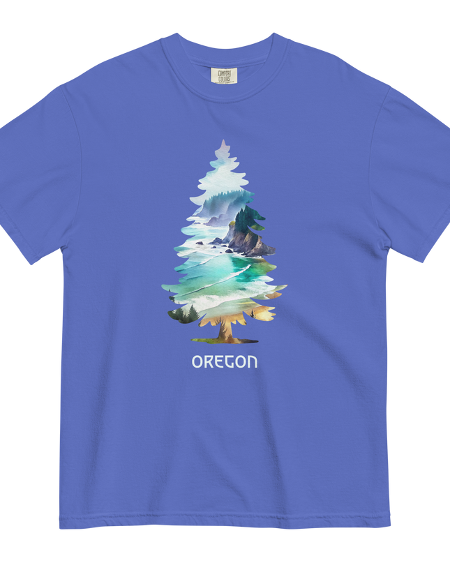 OREGON COASTAL TREE - COMFORT COLORS- Unisex garment-dyed heavyweight t-shirt