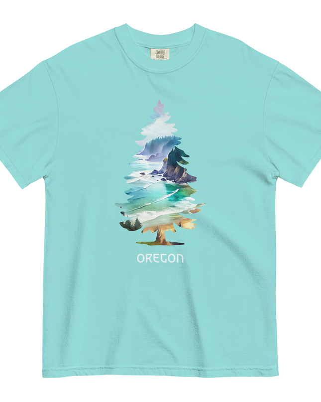OREGON COASTAL TREE - COMFORT COLORS- Unisex garment-dyed heavyweight t-shirt