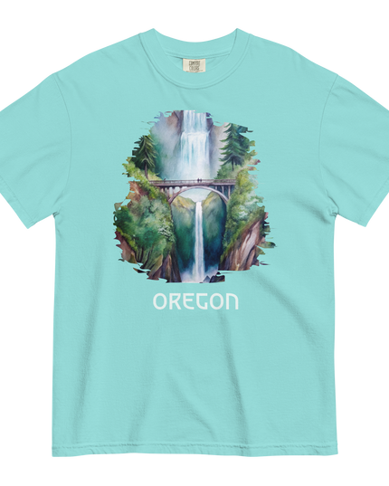 OREGON - MULTNOMAH FALLS - COMFORT COLORS - Unisex garment-dyed heavyweight t-shirt