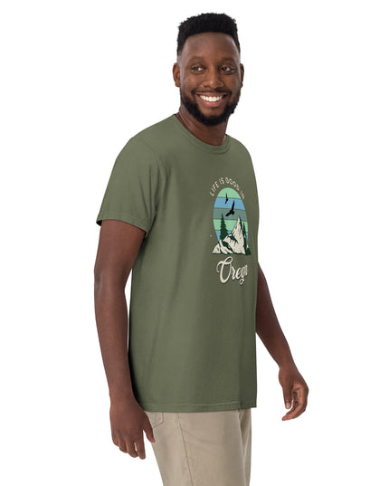 Life is Good in Oregon - Unisex garment-dyed heavyweight t-shirt