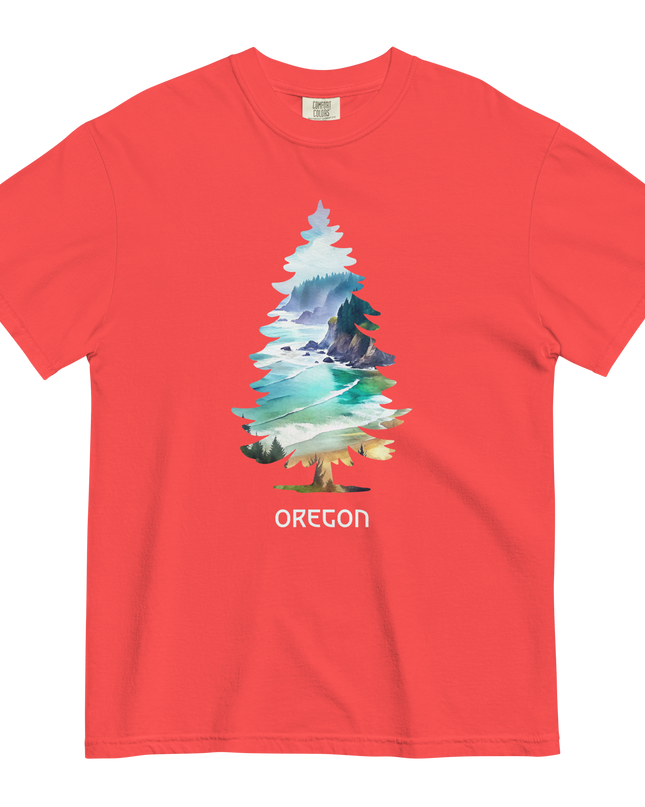 OREGON COASTAL TREE - COMFORT COLORS- Unisex garment-dyed heavyweight t-shirt