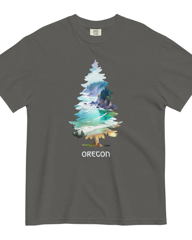 OREGON COASTAL TREE - COMFORT COLORS- Unisex garment-dyed heavyweight t-shirt