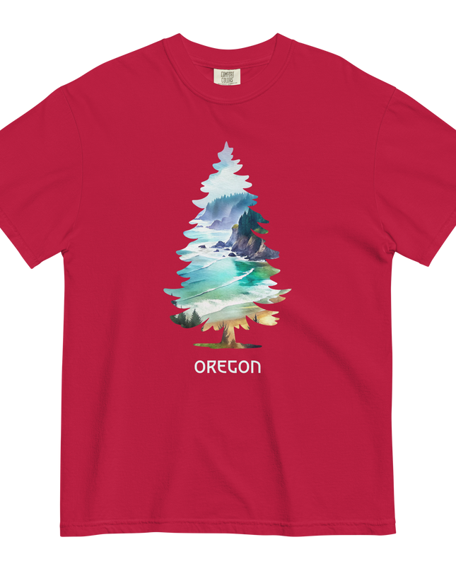OREGON COASTAL TREE - COMFORT COLORS- Unisex garment-dyed heavyweight t-shirt