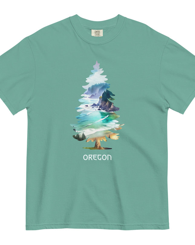 OREGON COASTAL TREE - COMFORT COLORS- Unisex garment-dyed heavyweight t-shirt