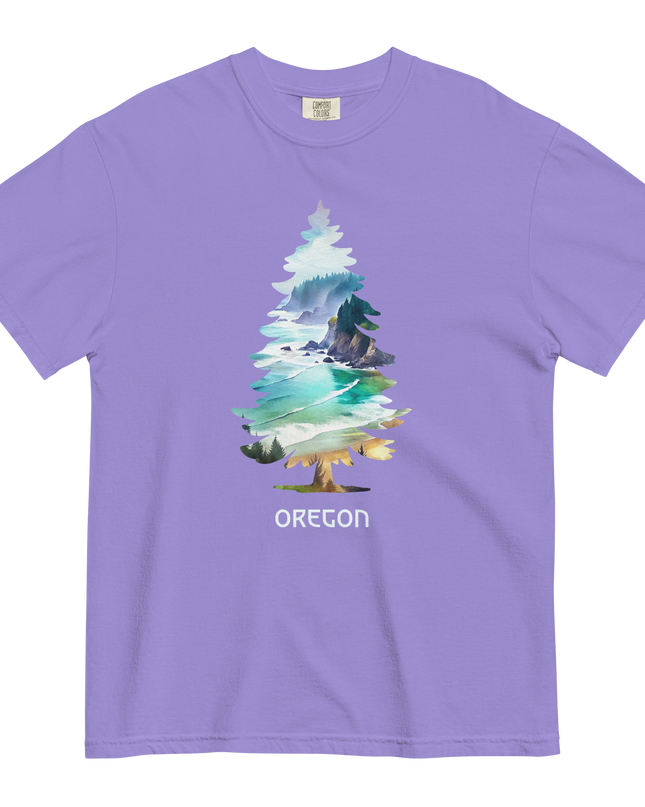 OREGON COASTAL TREE - COMFORT COLORS- Unisex garment-dyed heavyweight t-shirt