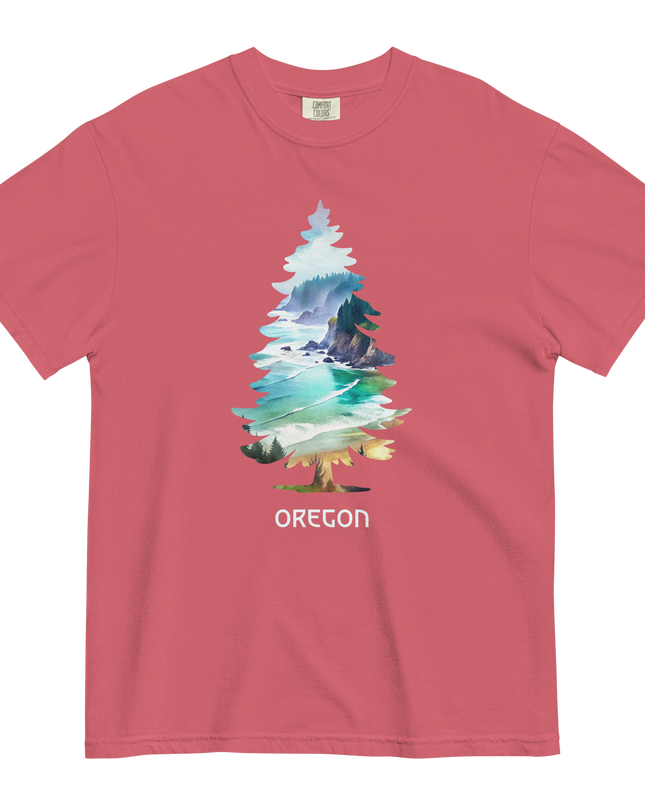 OREGON COASTAL TREE - COMFORT COLORS- Unisex garment-dyed heavyweight t-shirt