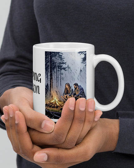 Camping Oregon - White glossy mug