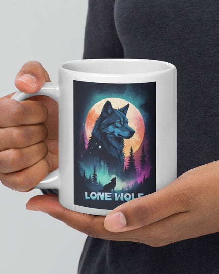 Lone Wolf - White glossy mug